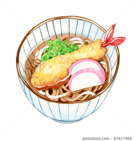 Tempura soba [hand-painted watercolor] 83427469