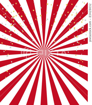 五彩紙屑落紅金銀的徑向背景插圖素材 83428032