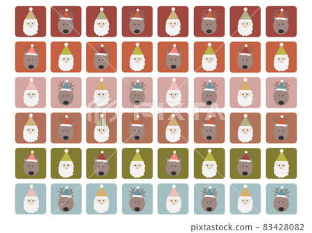 Santa and reindeer Christmas background set Santa and reindeer Christmas background set 83428082