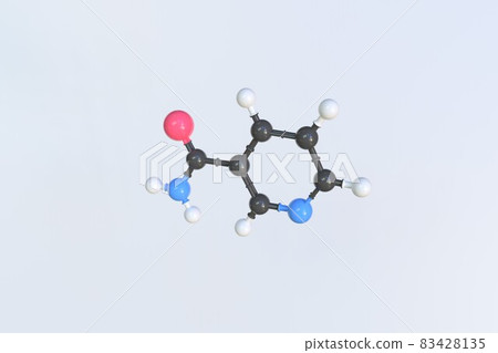 Vitamin B Molecule Made With Balls, Isolated... - Stock Illustration ...