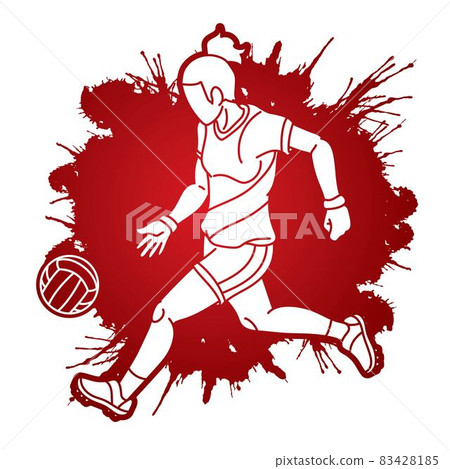 Gaelic Football Player Action Cartoon Sport Graphic Vector  83428185