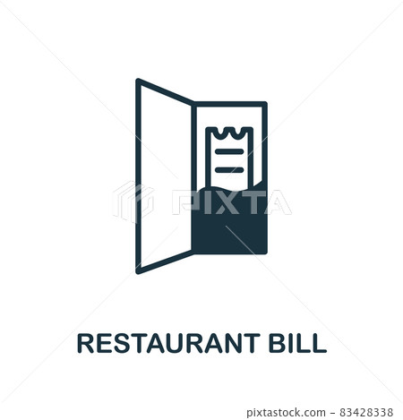 Restaurant Bill icon. Monochrome sign from restaurant collection. Creative Restaurant Bill icon illustration for web design, infographics and more Restaurant Bill icon. Monochrome sign from restaurant collection. Creative Restaurant Bill icon illustration for web design, infographics and more 83428338