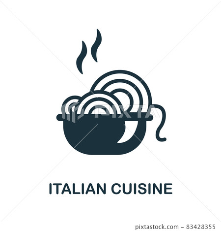 Italian Cuisine icon. Monochrome sign from restaurant collection. Creative Italian Cuisine icon illustration for web design, infographics and more Italian Cuisine icon. Monochrome sign from restaurant collection. Creative Italian Cuisine icon illustration for web design, infographics and more 83428355