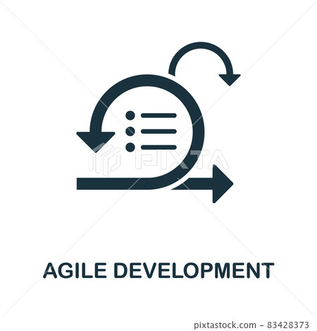 Agile Development icon. Monochrome sign from production management collection. Creative Agile Development icon illustration for web design, infographics and more 83428373