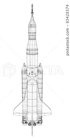 Rocket carrying space shuttle 83428374
