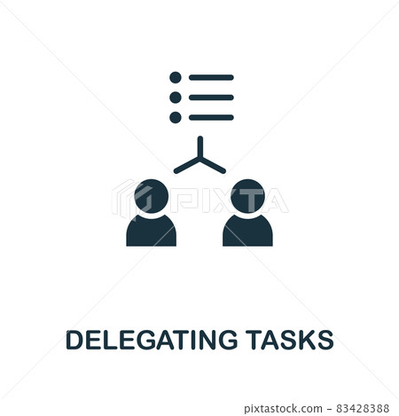 Delegating Tasks icon. Monochrome sign from production management collection. Creative Delegating Tasks icon illustration for web design, infographics and more Delegating Tasks icon. Monochrome sign from production management collection. Creative Delegating Tasks icon illustration for web design, infographics and more 83428388