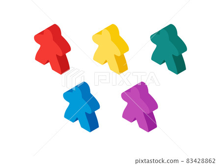 Multicolor meeple isometric vector illustration 83428862