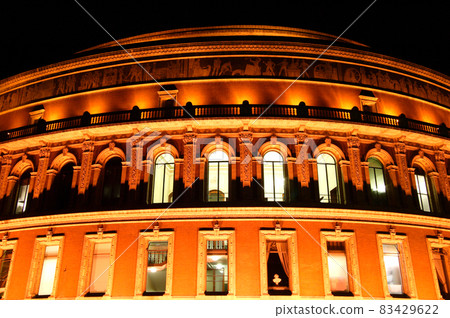 Royal Albert Hall at night in Kensington London England UK Royal Albert Hall at night in Kensington London England UK 83429622