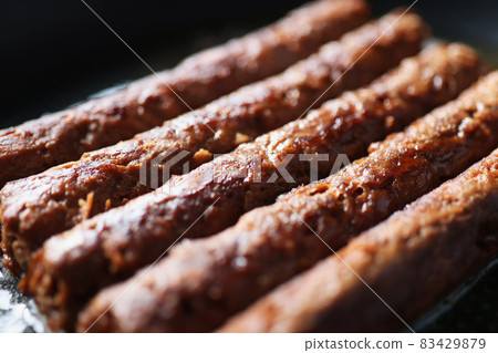 Close-up of tasty and juicy lula kebab Close-up of tasty and juicy lula kebab 83429879