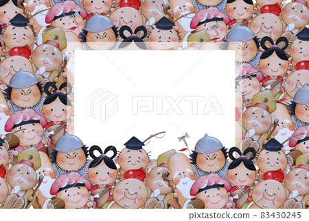 Cute Seven Lucky Gods can also be used for New Year's cards 83430245
