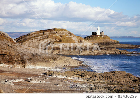 West Glamorgan Wales UK a popular Welsh coastline travel destination landmark attraction for tourist visitors to the city of Swansea 83430259