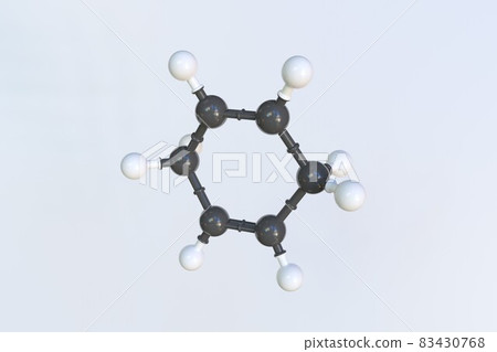 1,4-cyclohexadiene molecule. Isolated molecular model. 3D rendering 83430768