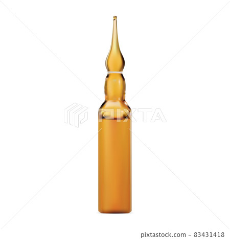 Brown glass injection ampule mockup, vector vial 83431418