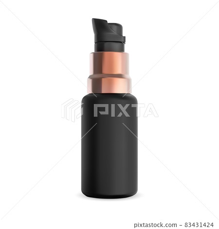 Pump bottle. black airless cosmetic serum container 83431424
