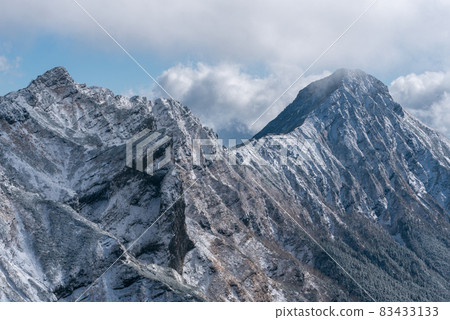 Mt. Yokodake and Mt. Aka with snow Mt. Yokodake and Mt. Aka with snow 83433133