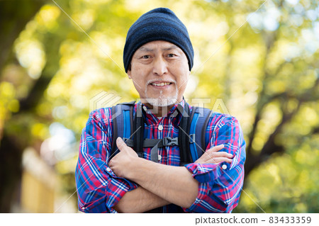 Senior Men Hiking Autumn Outdoors 83433359