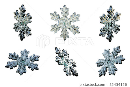 Realistic snowflake graphic set - Stock Illustration [83434156] - PIXTA