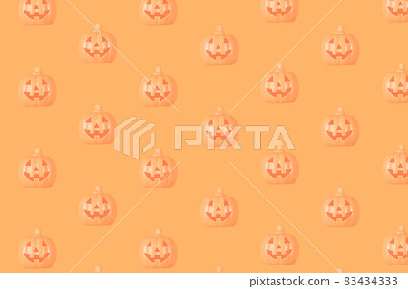 Halloween pumpkin pattern on orange background 83434333