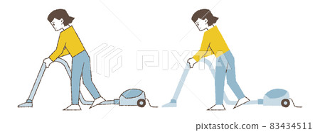 Woman vacuuming Woman vacuuming 83434511