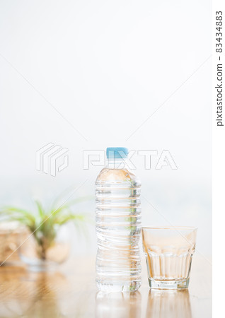 Water bottle and glass Water bottle and glass 83434883