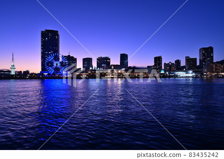 神戶馬賽克摩天輪照明顏色變化和動畫 83435242