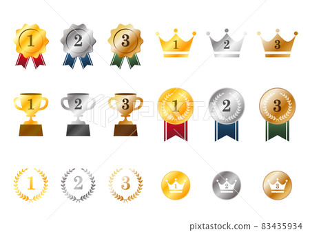 一組漸變排名圖標 83435934