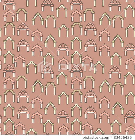 Arches color vector doodle simple seamless pattern 83436426