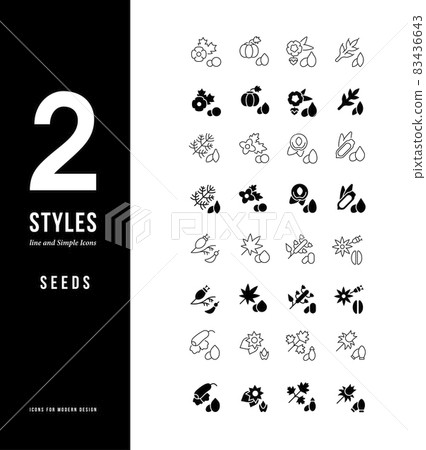 Simple Line Icons of Seeds 83436643