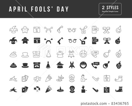 Vector Simple Icons of April Fool's Day 83436765
