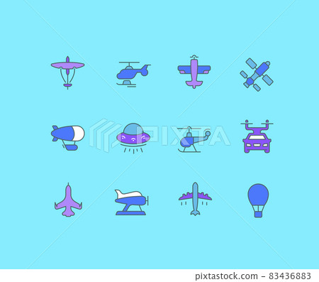 Set of Simple line Icons of Aircraft Set of Simple line Icons of Aircraft 83436883