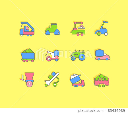 Set of Simple line Icons of Agricultural Machinery - Stock Illustration ...