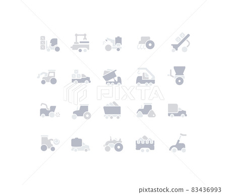 Set of Simple Icons of Agricultural Machinery Set of Simple Icons of Agricultural Machinery 83436993