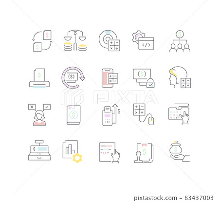 Collection Linear Icons of Accounting - Stock Illustration [83437003 ...