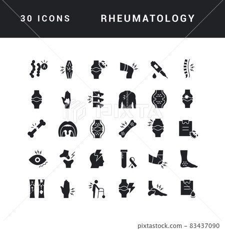 Set of simple icons of Rheumatology 83437090