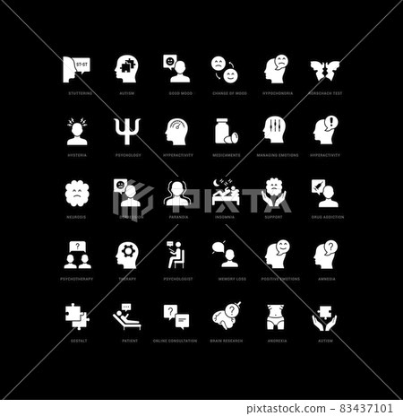 Set of simple icons of Psychology and Psychotherapy 83437101