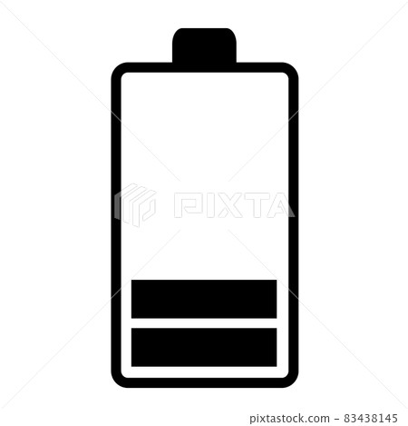 Battery icon with low battery level. Battery icon with low battery level. 83438145