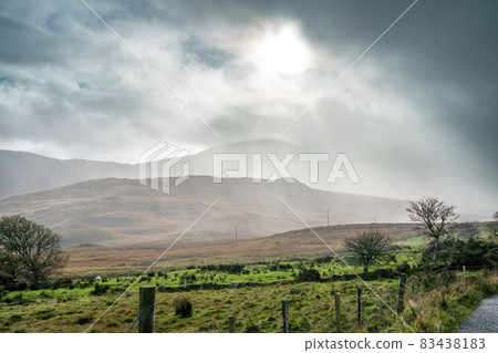 Rain coming in at the Bluestack Mountains between Glenties and Ballybofey in County Donegal - Ireland Rain coming in at the Bluestack Mountains between Glenties and Ballybofey in County Donegal - Ireland 83438183