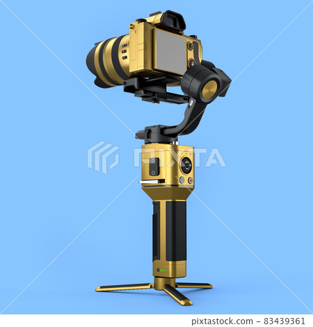 3-axis gimbal stabilization system with gold nonexistent mirrorless camera 3-axis gimbal stabilization system with gold nonexistent mirrorless camera 83439361