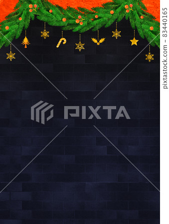 背景材料聖誕花環裝飾品樅樹 83440165