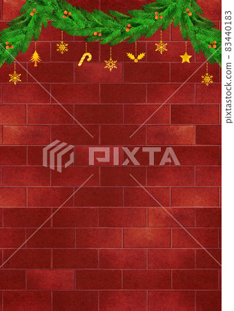 背景材料聖誕花環裝飾品樅樹 83440183