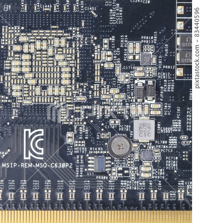 Computer printed circuit board with electronic components after used. Computer printed circuit board with electronic components after used. 83440596