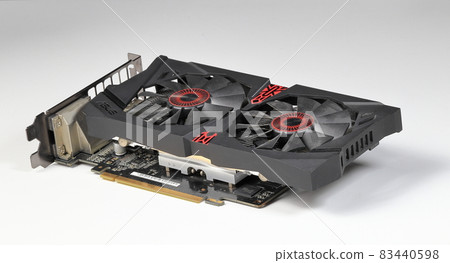 Professional video graphic card, High performance video graphic card for workstation computer isolated on white, Professional video graphic card, High performance video graphic card for workstation computer isolated on white, 83440598