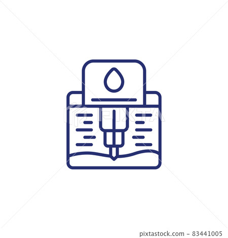 water borehole, well drilling line icon water borehole, well drilling line icon 83441005