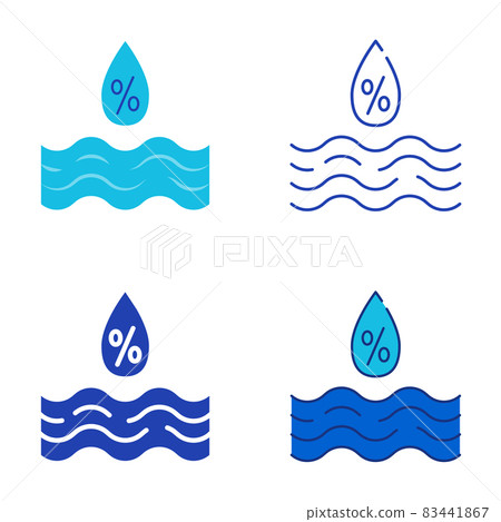 Relative humidity icon set in flat and line style 83441867