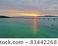 Kouri Island and Kouri Ohashi dyed in the morning sun (northern part of the main island of Okinawa) 83442268