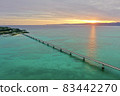Kouri Island and Kouri Ohashi dyed in the morning sun (northern part of the main island of Okinawa) 83442270