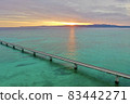 Kouri Island and Kouri Ohashi dyed in the morning sun (northern part of the main island of Okinawa) 83442271