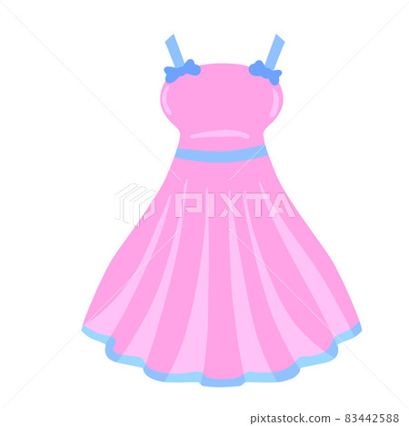 Ball gown. Women clothing. Beautiful dress. Flat cartoon Ball gown. Women clothing. Beautiful dress. Flat cartoon 83442588