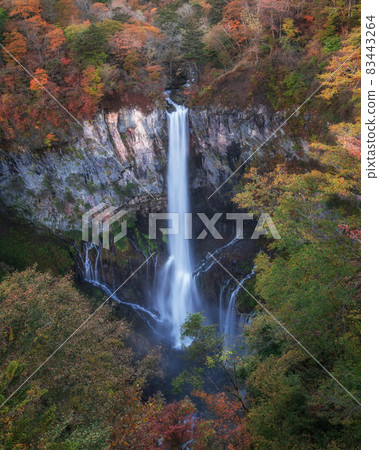 Kegon Falls dyed in autumn colors, Nikko City, Tochigi Prefecture 83443264