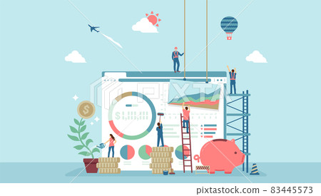 Asset management / long-term investment / funded investment concept banner illustration 83445573